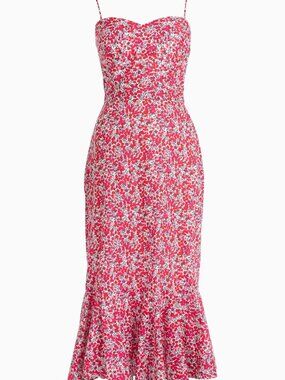 J.Crew Ruffle-Hem Midi Dress in Liberty Wiltshire Floral